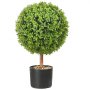 VEVOR Arbori artificiali din buxus, înălțime de 61 cm (2 bucăți), plantă artificială în formă de sferă cu ghivece, plantă verde cu frunze înlocuibile și port pentru decorațiuni interioare/exterioare/grădină