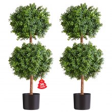 VEVOR Artificial Topiary Boxwood Double Ball, 2 Set 914mm Faux Boxwood Plant Balls, Fake Silk Tree Look Real, Easy Assembly for Decor Front Porch Outdoor Patio Garden Balcony Backyard Indoor