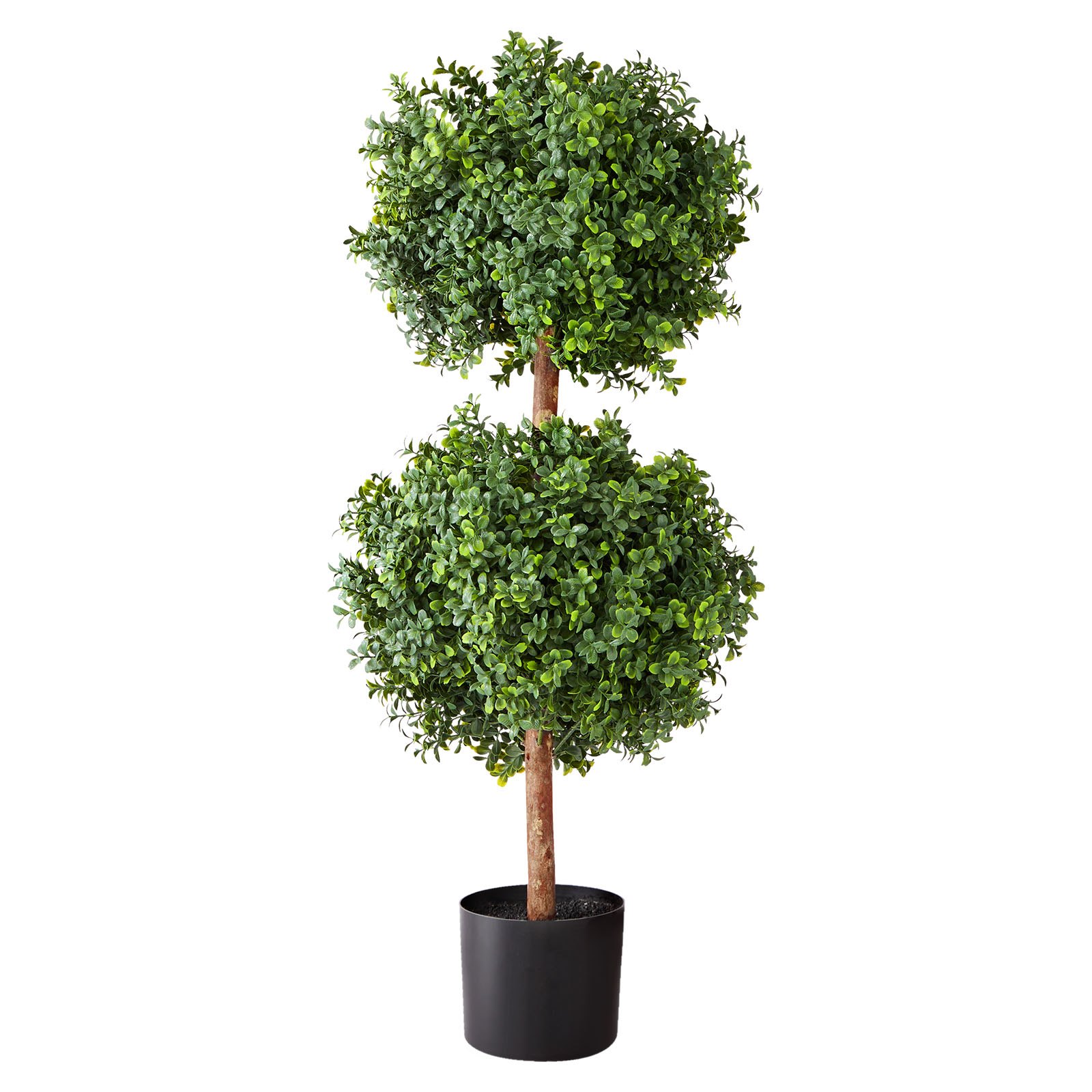 VEVOR Artificial Topiary Boxwood Double Ball, 2 Set 914mm Faux Boxwood Plant Balls, Fake Silk Tree Look Real, Easy Assembly for Decor Front Porch Outdoor Patio Garden Balcony Backyard Indoor