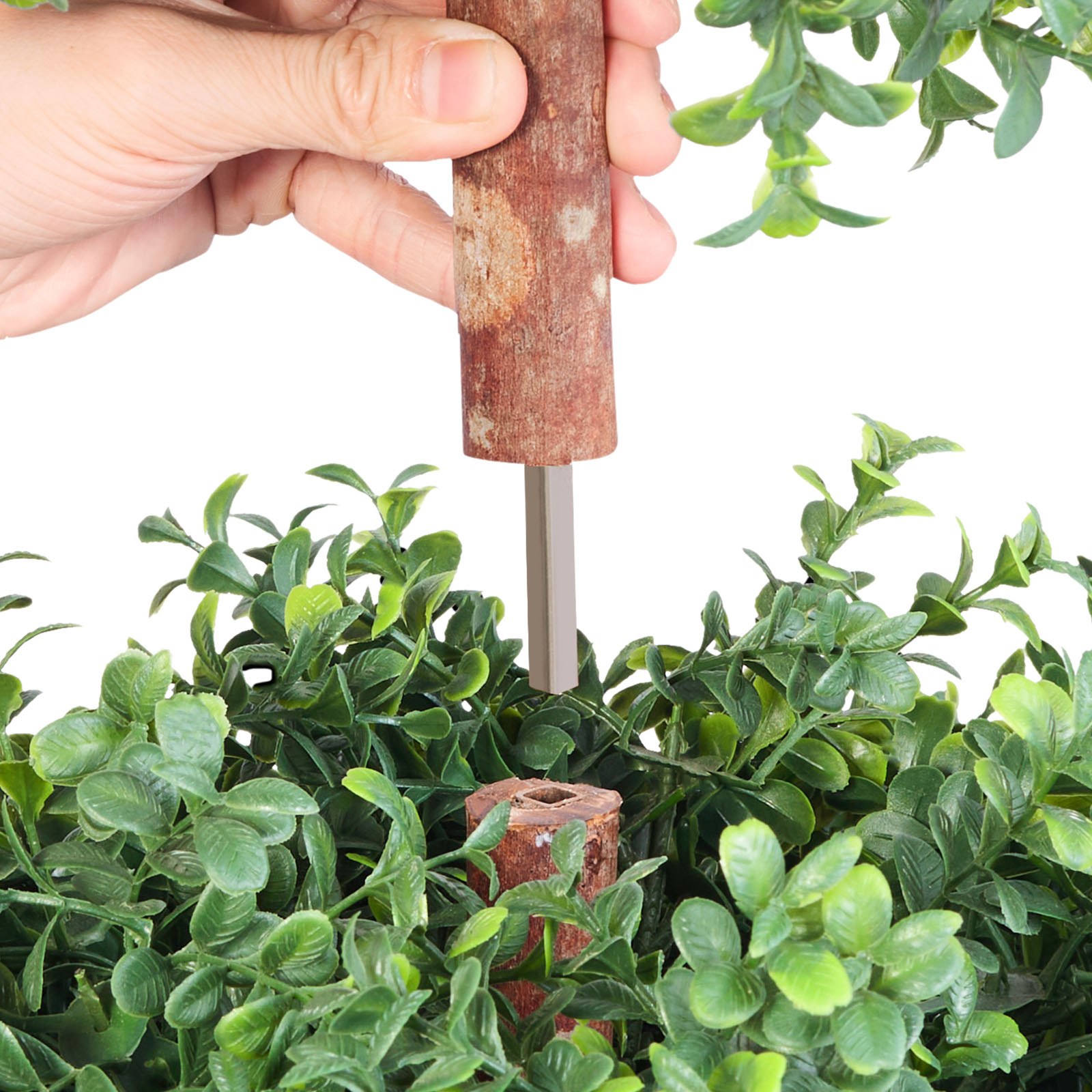 VEVOR Artificial Topiary Boxwood Double Ball, 2 Set 914mm Faux Boxwood Plant Balls, Fake Silk Tree Look Real, Easy Assembly for Decor Front Porch Outdoor Patio Garden Balcony Backyard Indoor