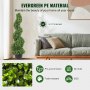 VEVOR Artificial Topiaries Boxwood Trees, 3ft Tall (2 Pieces) Faux Topiary Plant Outdoor, All-year Green Feaux Plant w/ Replaceable Leaves for Decorative Indoor/Outdoor/Garden