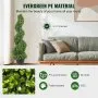 VEVOR Artificial Topiaries Boxwood Trees, 3ft Tall (2 Pieces) Faux Topiary Plant Outdoor, All-year Green Feaux Plant w/ Replaceable Leaves for Decorative Indoor/Outdoor/Garden