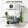 VEVOR Artificial Topiaries Boxwood Trees, 3ft Tall (2 Pieces) Faux Topiary Plant Outdoor, All-year Green Feaux Plant w/ Replaceable Leaves for Decorative Indoor/Outdoor/Garden