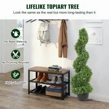 VEVOR 2 pcs. Artificial Boxwood Tower Topiary Spiral Artificial Plant 91cm high Decorative Plant Green Plastic PE Iron Topiary Plants incl. 10 pcs. Replacement Leaves