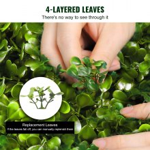 VEVOR Artificial Topiaries Boxwood Trees, 3ft Tall (2 Pieces) Faux Topiary Plant Outdoor, All-year Green Feaux Plant w/ Replaceable Leaves for Decorative Indoor/Outdoor/Garden