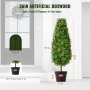 VEVOR Lot de 2 arbres topiaires artificiels en buis de 3 pi, fausse plante décorative UV pour l'intérieur et l'extérieur