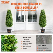 VEVOR 2 Pack 91.4cm Artificial Boxwood Topiary Tree Faux Plant UV Decor In/Outdoor