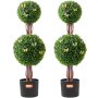 VEVOR 2-pakning 3' kunstig buksbom Topiary Tree Faux Plant UV-dekor inne/utendørs