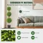 VEVOR Artificial Topiaries Boxwood Trees, 48 inch Tall (2 Pieces), 3 Ball-Shape Faux Topiaries Plant with Planters, Green Feaux Plant w/ Replaceable Leaves & Port for Decorative Indoor/Outdoor/Garden