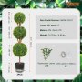 VEVOR Artificial Topiaries Boxwood Trees, 48 inch Tall (2 Pieces), 3 Ball-Shape Faux Topiaries Plant with Planters, Green Feaux Plant w/ Replaceable Leaves & Port for Decorative Indoor/Outdoor/Garden