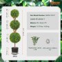 Arbori artificiali VEVOR din lemn de cimiș, 48 inci înălțime (2 bucăți), 3 plante de topioare artificiale în formă de bilă cu jardiniere, plantă verde cu frunze înlocuibile și port pentru interior/exterior/grădină decorative