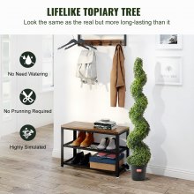 VEVOR 2 Pack 152.4cm Artificial Boxwood Topiary Tree Faux Plant UV Decor In/Outdoor