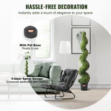 VEVOR 2 Pack 5' Keinotekoinen Boxwood Topiary Tree Faux Plant UV-sisustus sisä-/ulkokäyttöön