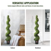 VEVOR 2 Pack 5' Artificial Boxwood Topiary Tree Faux Plant UV Decor In/Outdoor