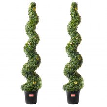 VEVOR 2 Pack 152.4cm Artificial Boxwood Topiary Tree Faux Plant UV Decor In/Outdoor