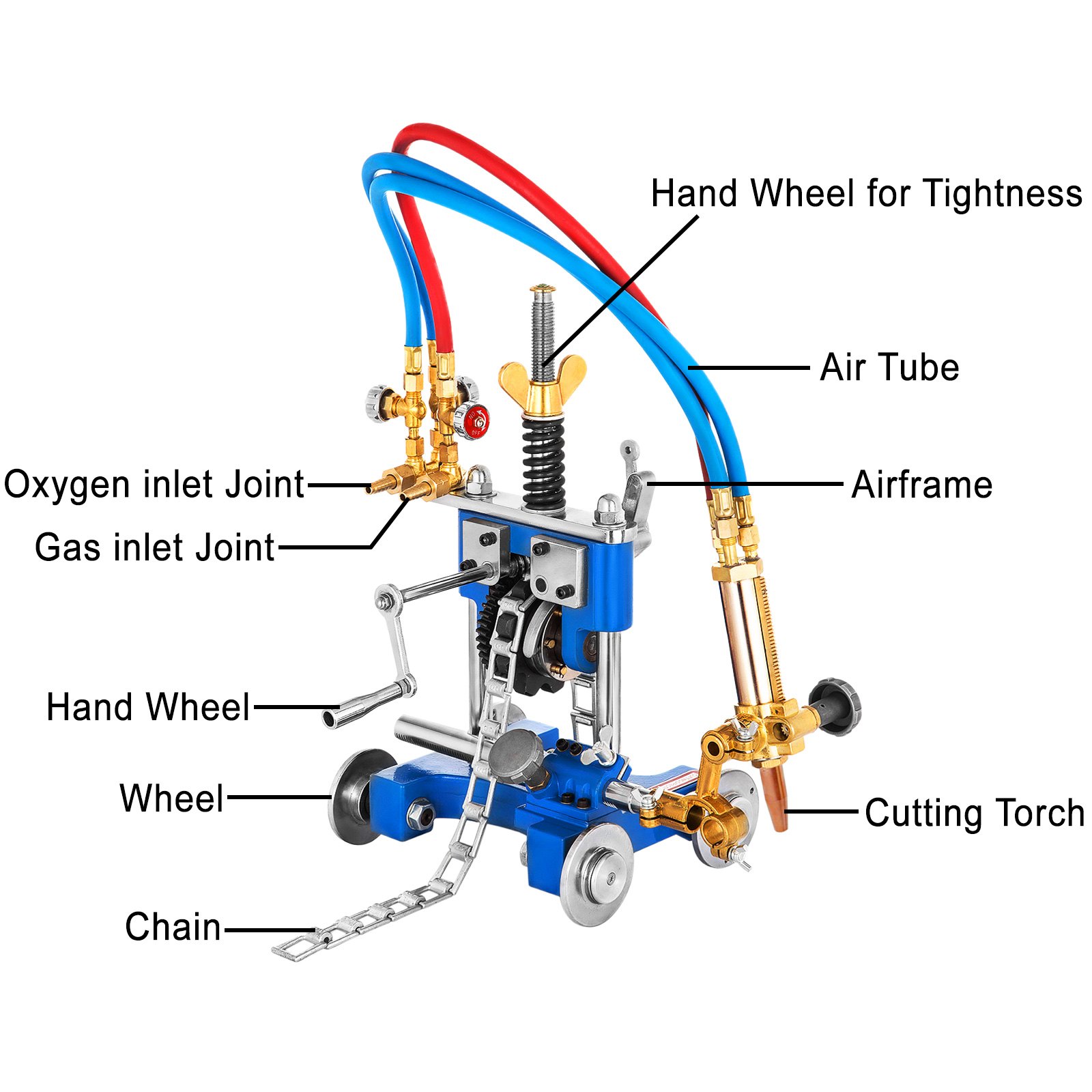 Manual Pipe Gas Cutting Beveling Machine Torch Track Chain Cutter Beveler