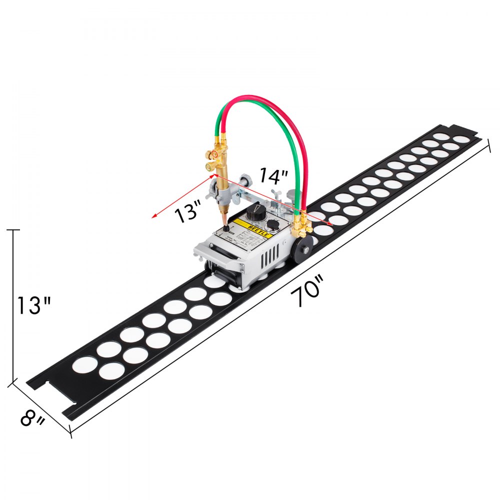Portable HK-12 Track Torch Oxy Acetylene Gas Cutting Beveling with 2x1.8m Track