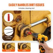 VEVOR Grease Gun Coupler, 10000 PSI High Pressure, 6-Jaw Locking, Quick Release Grease Gun Tip with Hose/Zerk Fittings Cleaner, Compatible with All Grease Guns 1/8" NPT Grease Fittings for Automobiles