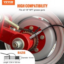 VEVOR Grease Gun Coupler, 10000 PSI High Pressure, 3-Jaw Locking, Quick Release Grease Gun Tip with Hose/Zerk Fittings Cleaner/Leak-Proof Cap, Compatible with All Grease Guns 1/8" NPT Grease Fittings