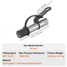 VEVOR Grease Gun Coupler, 10000 PSI High Pressure, 3-Jaw Locking, Quick Release Grease Gun Tip with Hose/Zerk Fittings Cleaner/Leak-Proof Cap, Compatible with All Grease Guns 1/8" NPT Grease Fittings