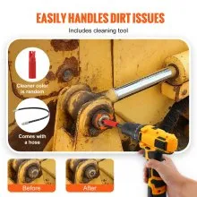 VEVOR Grease Gun Coupler, 10000 PSI High Pressure, 3-Jaw Locking, Quick Release Grease Gun Tip with Hose/Zerk Fittings Cleaner/Extension Needles, Compatible with All Grease Guns 1/8" NPT Fittings