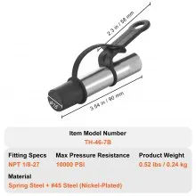 VEVOR Grease Gun Coupler, 10000 PSI High Pressure, 3-Jaw Locking, Quick Release Grease Gun Tip with Hose/Zerk Fittings Cleaner/Extension Needles, Compatible with All Grease Guns 1/8" NPT Fittings