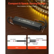 300W 24V Dimmable LED Driver AC to DC Power Supply Transformer Constant Voltage