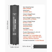 300W 24V Dimmable LED Driver AC to DC Power Supply Transformer Constant Voltage