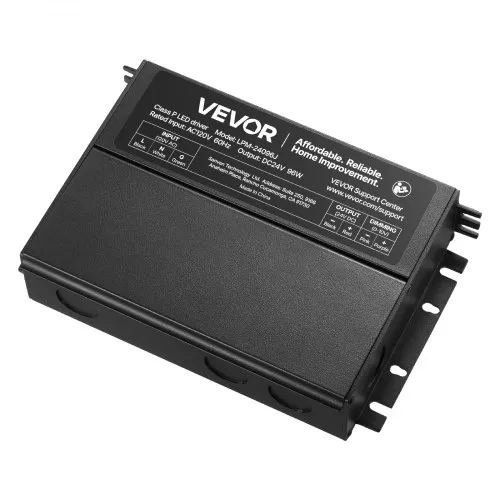 VEVOR 96W Dimmable LED Driver, 24V, Triac/ELV/MLV AC to DC Power Supply Transformer for LED Strip Light, Smooth Flicker-Free Dimming, Constant Voltage, Compatible with Lutron and Leviton Dimmer Switch