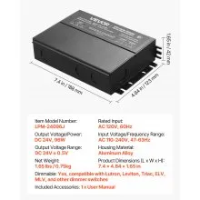96W 24V Dimmable LED Driver AC to DC Power Supply Transformer Constant Voltage