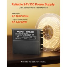 60W 24V Dimmable LED Driver AC to DC Power Supply Transformer Constant Voltage