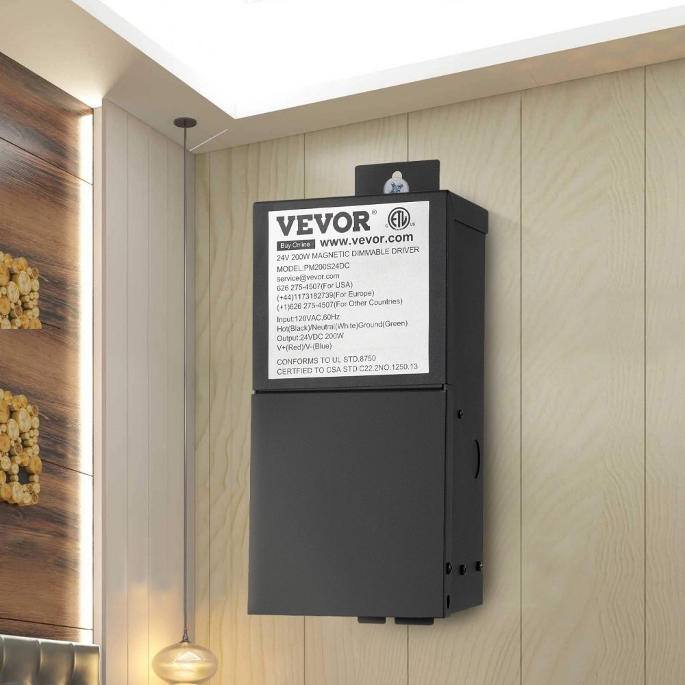 Transformador de iluminación magnético 200W 24V 8.3A ETL del controlador LED regulable VEVOR enumerado