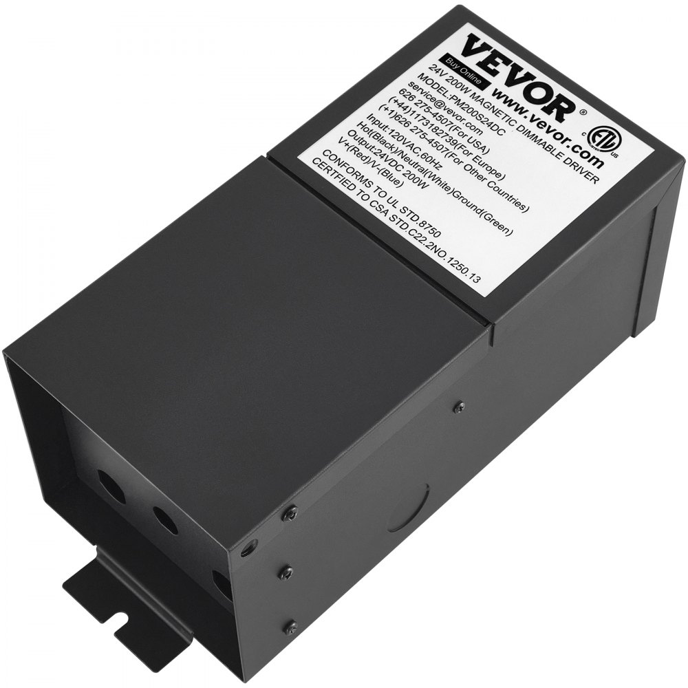 Transformador de iluminación magnético 200W 24V 8.3A ETL del controlador LED regulable VEVOR enumerado