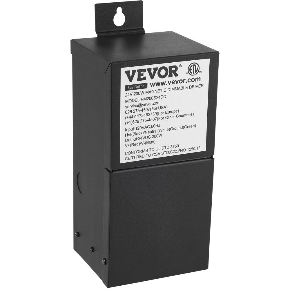 Transformador de iluminación magnético 200W 24V 8.3A ETL del controlador LED regulable VEVOR enumerado