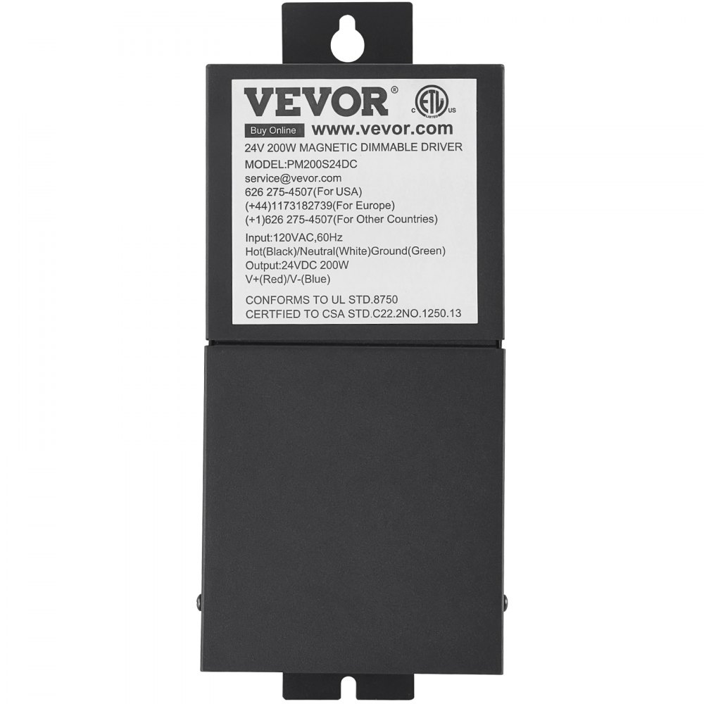 Transformador de iluminación magnético 200W 24V 8.3A ETL del controlador LED regulable VEVOR enumerado