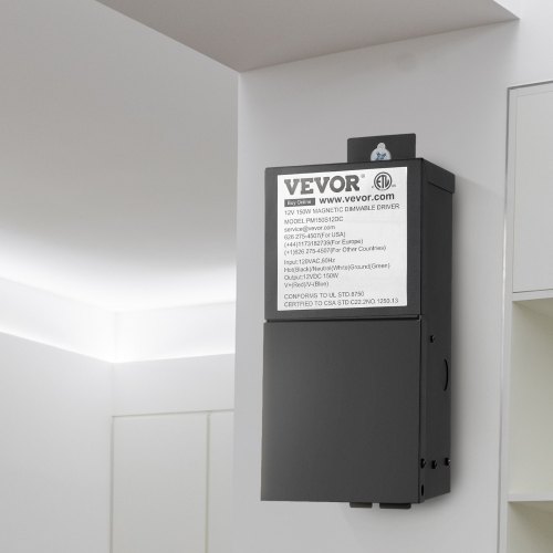VEVOR Dimmable LED Driver, 12V 150W Magnetic Power Supply, 120V AC - 12V DC LED Transformer,Low Voltage Power Supply for LED Strip Lights,Compatible with MLV, ELV, CL Dimmers,ETL Listed