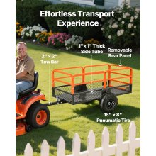 VEVOR Dump Trailer 1600 lbs 22 Cu. Ft Tow Behind Steel Garden Yard Trailer Cart