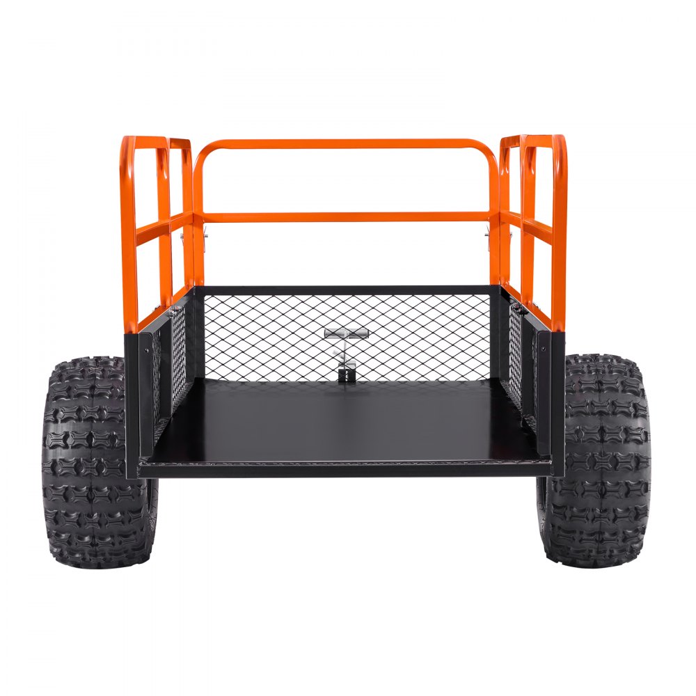 VEVOR Garden Utility Trailer, 28 Cu. Ft. & 800 kg, ATV UTV Trailer, Tow Behind Steel Dump Trailers, Removable Rear Panel, Heavy Duty Pull Behind Yard Trailers for Lawn Mower Tractor Garden Waste
