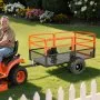 VEVOR Garden Utility Trailer, 28 Cu. Ft. & 800kg, ATV UTV Trailer, Tow Behind Steel Dump Trailers, Removable Rear Panel, Heavy Duty Pull Behind Yard Trailers for Lawn Mower Tractor Garden Waste