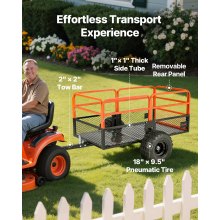 VEVOR Dump Trailer 1800 lbs 28 Cu. Ft Tow Behind Steel Garden Yard Trailer Cart