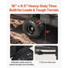 VEVOR Dump Trailer 1800 lbs 28 Cu. Ft Tow Behind Steel Garden Yard Trailer Cart