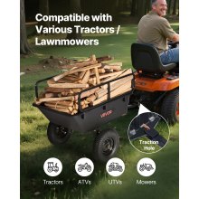 VEVOR Dump Trailer 500 lbs 10 Cu. Ft Tow Behind Plastic Garden ATV Trailer Cart