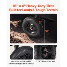 VEVOR Dump Trailer 500 lbs 10 Cu. Ft Tow Behind Plastic Garden ATV Trailer Cart