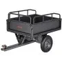 VEVOR Garden Utility Trailer, 10 Cu. Ft & 227 kg Capacity, ATV UTV Hauling Trailer, Tow Behind Steel Dump Cart with 14" Tires, Hand Pull or Foot Pedal, Heavy Duty Yard Trailers for Lawn Mower Tractor