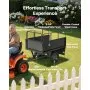 VEVOR Garden Utility Trailer, 17 Cu. Ft & 272 kg Capacity, ATV UTV Hauling Trailer, Tow Behind Steel Dump Cart with 16" Tires, Hand Pull or Foot Pedal, Heavy Duty Yard Trailers for Lawn Mower Tractor
