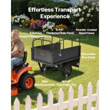 VEVOR Steel Dump Cart 17 Cu. Ft 600LB for ATV/UTV Trailer Tow Behind Heavy Duty