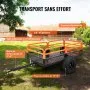 VEVOR Heavy Duty Steel ATV Dump Trailer, 680 kg Load Capacity 0.43 Cubic Meter, Tow Behind Dump Cart Garden Trailer, with Removable Sides and 2 Tires, for Mowers, Tractors, ATV, UTV