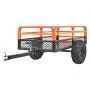 VEVOR Heavy Duty Steel ATV Dump Trailer, 680 kg Load Capacity 0.43 Cubic Meter, Tow Behind Dump Cart Garden Trailer, with Removable Sides and 2 Tires, for Mowers, Tractors, ATV, UTV