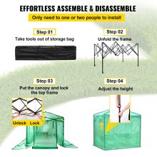 VEVOR 8'x 6'x 8' Pop-Up Greenhouse, Set Up in Minutes, Portable Greenhouse with Doors & Windows. High Strength PE Cover & Powder-Coated Steel Construction