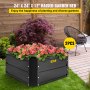 VEVOR Galvanized Raised Garden Bed, 24" x 24" x 12" Metal Planter Box, 2 PCS Steel Raised Garden Bed Kit, Black Planter Boxes Outdoor for Growing Vegetables,Flowers,Fruits,Herbs,and Succulents